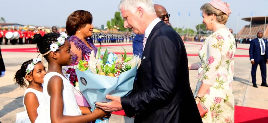 Arrivée du couple royal belge, le roi Phillipe et la reine Mathilde ce mardi 07 juin 2022 à Kinshasa