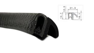 Kantenschutz mit Stahleinlage schwarz für 2-4mm Materialstärke mit Dichtlippe seitlich